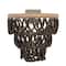 Hello Honey® Dark Gray Wood Bead & Metal Semi-Flush Light